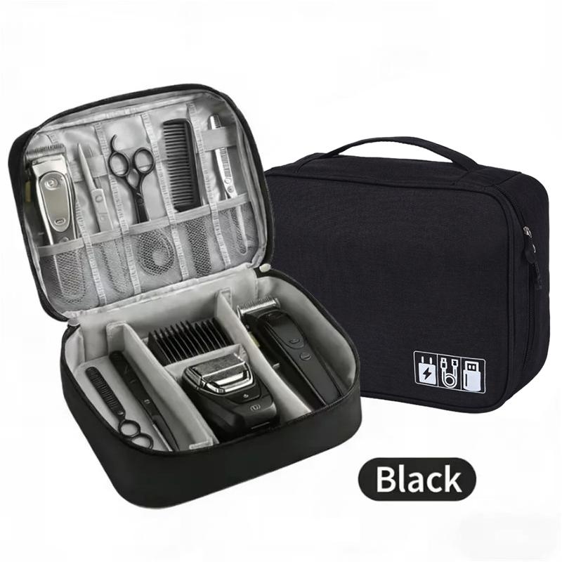 Tech Accessories Organizer - 【กระเป๋าเก็บอุปกรณ์ตัดผมบาร์เบอร์แบบหลายช่องอ็อกซ์ฟอร์ด กระเป๋าจัดระเบียบอุปกรณ์ตัดผมแบบพกพา ป้องกันการกระแทก สำหรับร้านเสริมสวย】