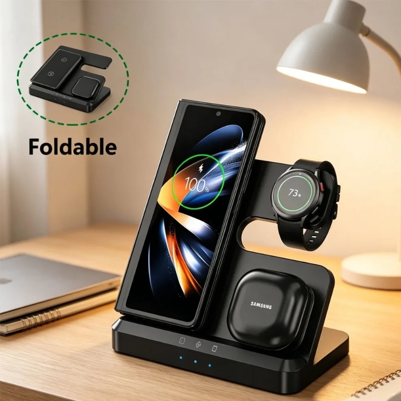 Wireless Charger 3 In 1 - แท่นชาร์จไร้สายแบบเร็ว 3 in 1 สำหรับ Samsung