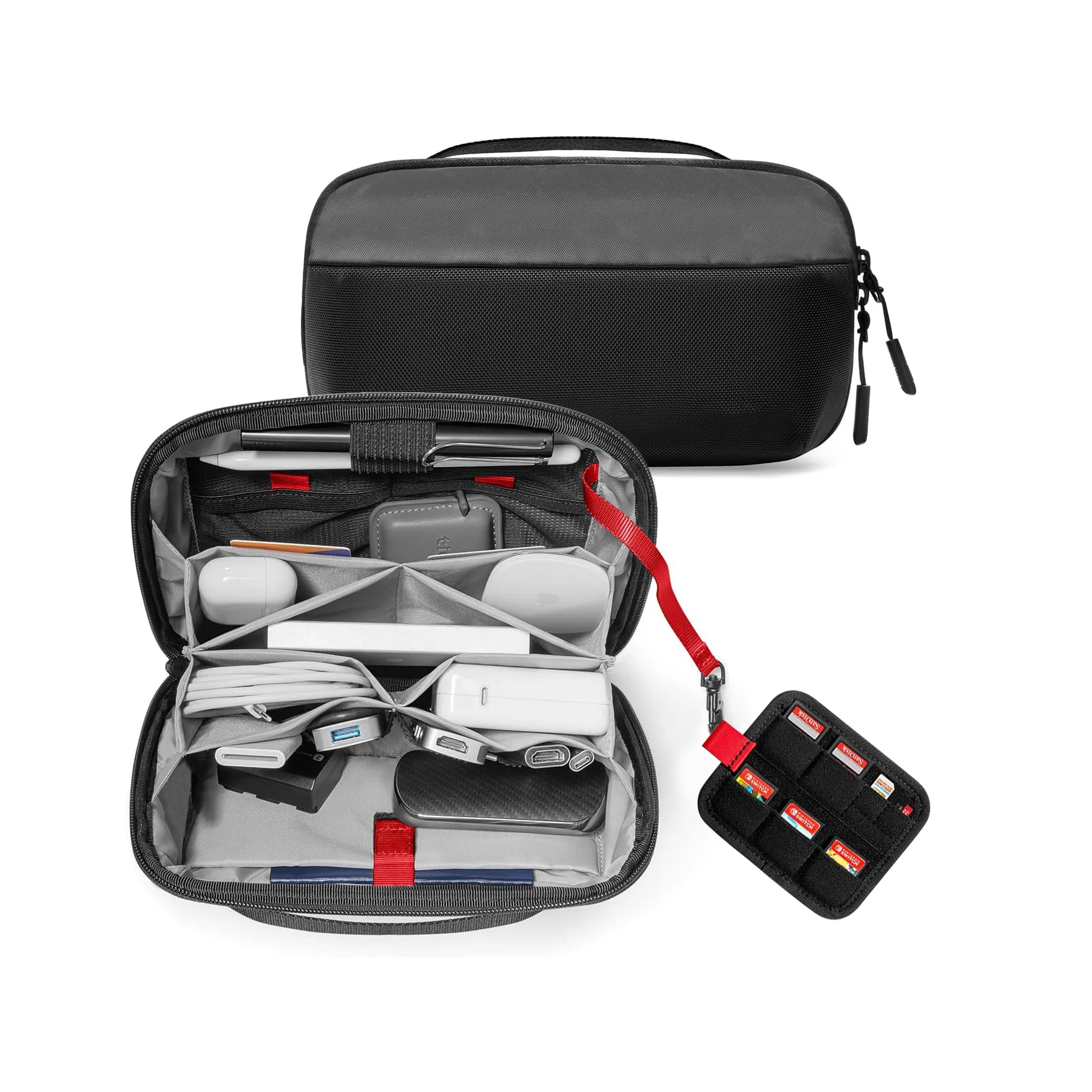 Tech Accessories Organizer - กระเป๋าจัดระเบียบอุปกรณ์เทคโนโลยีสำหรับการเดินทาง กันน้ำ ช่องใส่ของหลายช่อง สำหรับสายชาร์จ แบตสำรอง