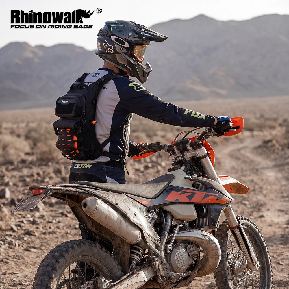 Tech Accessories Bag - กระเป๋าเป้สะพายหลังสำหรับมอเตอร์ไซค์ Rhinowalk ขนาด 10 ลิตร พร้อมผ้าคลุมกันฝน