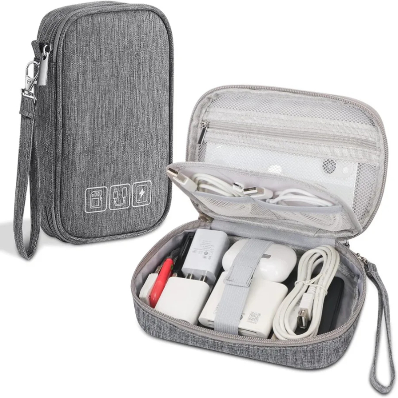 Tech Accessories Bag - กระเป๋าเก็บสายเคเบิลอเนกประสงค์ อุปกรณ์จัดระเบียบอิเล็กทรอนิกส์ สายชาร์จดิจิตอล กระเป๋าใส่สาย USB อุปกรณ์เสริมสำหรับการเดินทางแบบพกพา