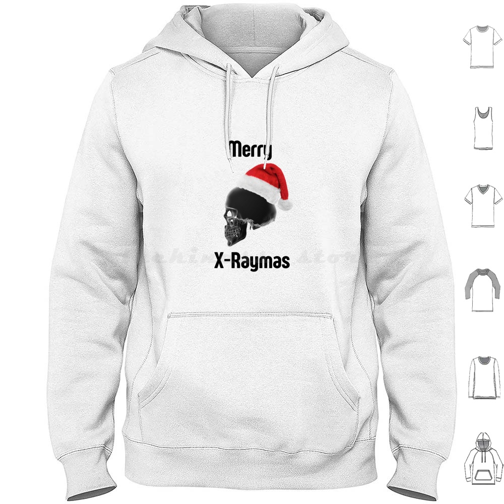 Tech X - เสื้อฮู้ด Merry Xraymas ผ้าฝ้ายแขนยาว ลายกะโหลก ซานต้า
