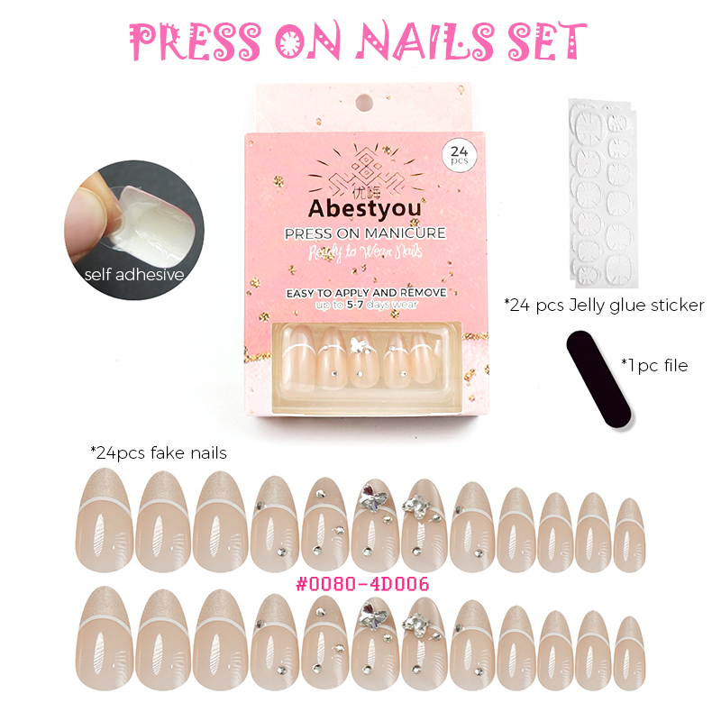 Accessories Tech Pack - ชุดเล็บปลอมแบบกดติด 24 ชิ้น คุณภาพสูง สไตล์ญี่ปุ่น ทำมือ