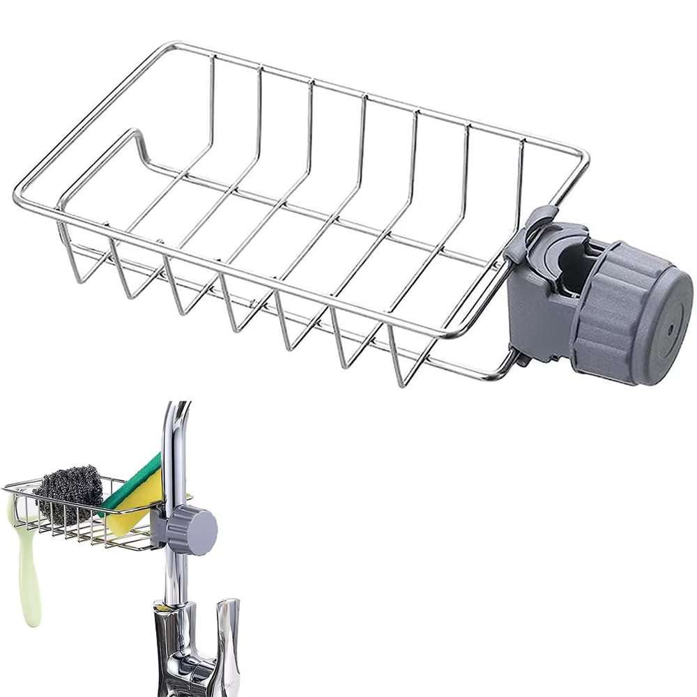 Tech Accessories Organizer - ที่วางฟองน้ำในอ่างล้างจาน ที่เก็บฟองน้ำแบบยืดหยุ่น ที่วางสบู่ ที่วางผ้าเช็ดมือ ชั้นวางของ อุปกรณ์จัดระเบียบในครัว