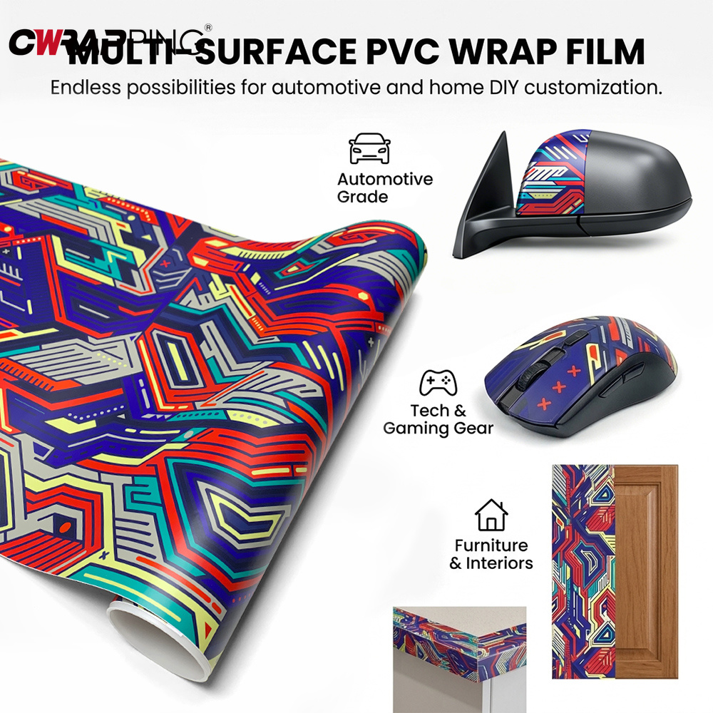 Accessories Tech Pack - ฟิล์มไวนิลหุ้มรถยนต์ ลายพรางไซเบอร์เทคย้อนยุค กันน้ำ ไม่มีฟองอากาศ ผลิตจาก PVC