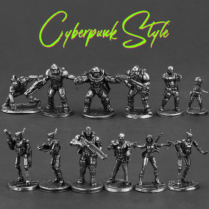 Tech Accessories Board - Futuristic Tech Cyberpunk สไตล์โลหะทหารรุ่น Action Figures