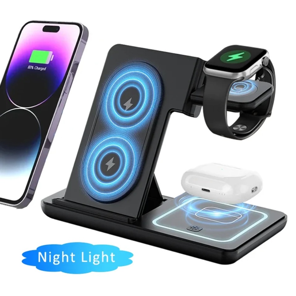 Wireless Charger 3 In 1 - ไฟ LED กลางคืน 3 ใน 1