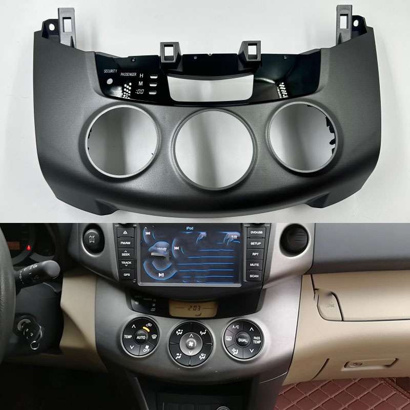 Tech Car Accessories - แผงควบคุมเครื่องทำความร้อน AC ฝาครอบหน้าปัด สำหรับ Toyota RAV4