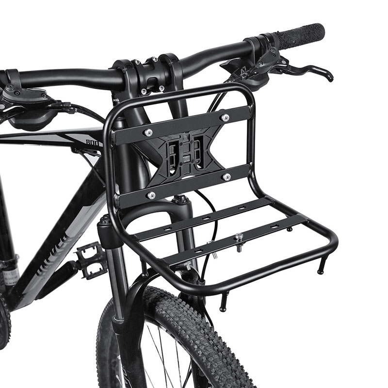 Tech Accessories Bag - แร็คหน้าจักรยาน อลูมิเนียมอัลลอยด์ แร็คหน้าจักรยานอเนกประสงค์ MTB แร็คใส่กระเป๋าจักรยานเสือหมอบ อุปกรณ์เสริมสำหรับการปั่นจักรยานกลางแจ้ง
