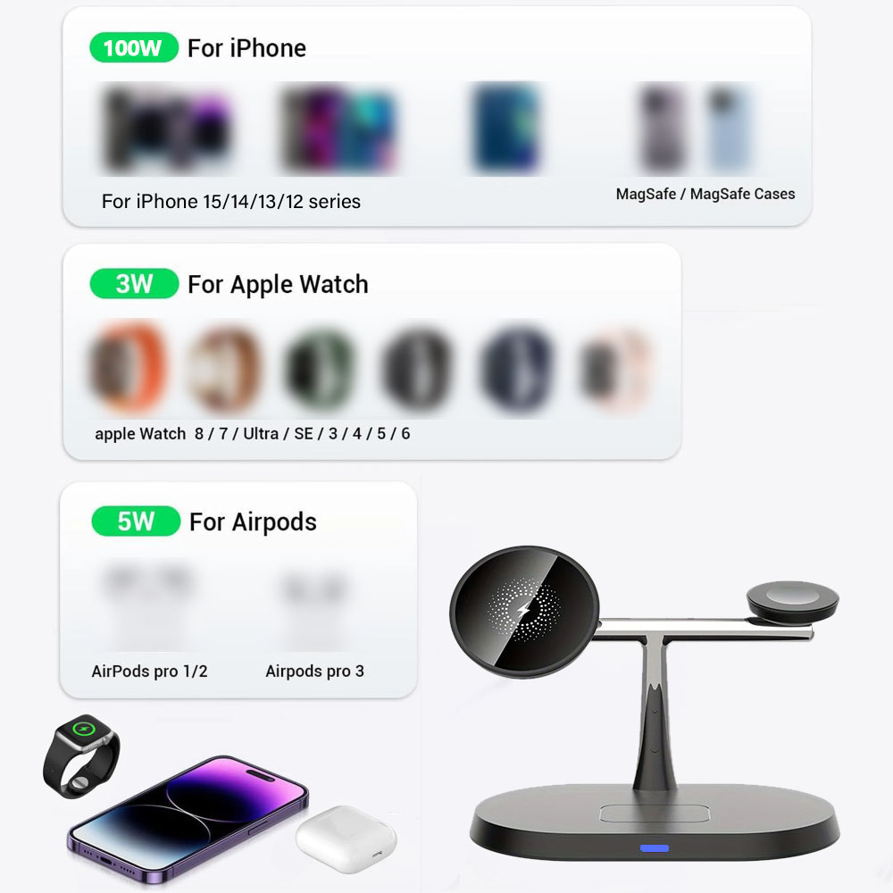 แท่นชาร์จไร้สายแม่เหล็ก 3 in 1 - Wireless Charger 3 In 1 บทวิจารณ์และราคา