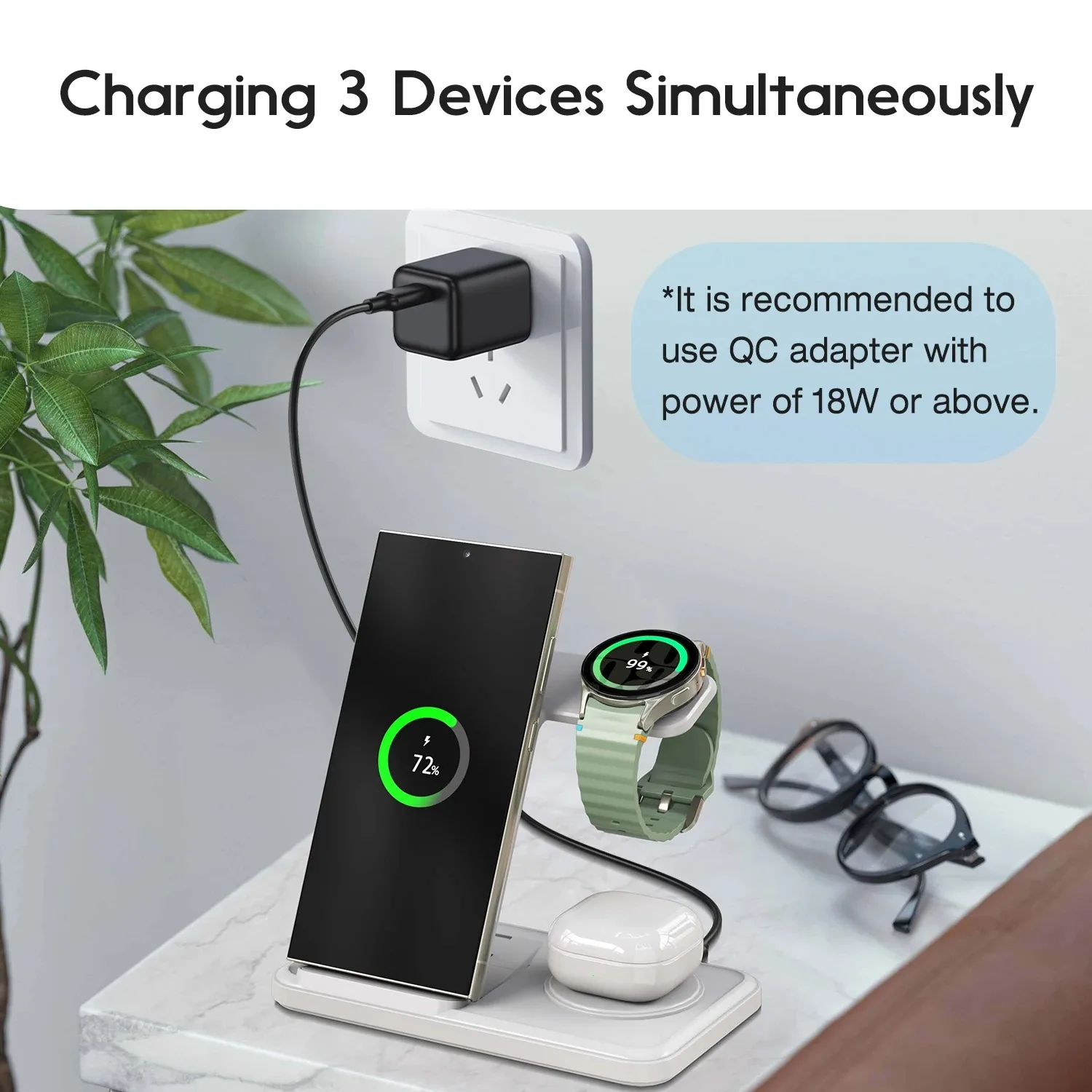 แท่นชาร์จไร้สาย 3-in-1 สำหรับ  - Wireless Charger 3 In 1 บทวิจารณ์และราคา