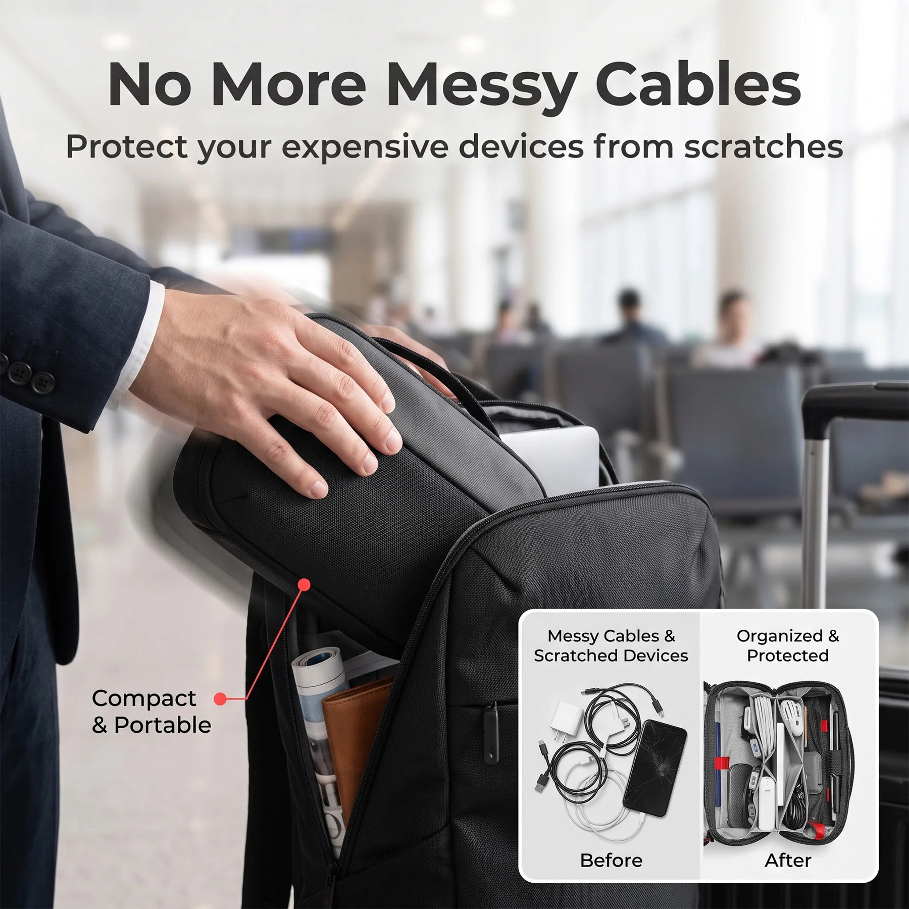 กระเป๋าจัดระเบียบอุปกรณ์เทคโนโ - Tech Accessories Organizer บทวิจารณ์และราคา