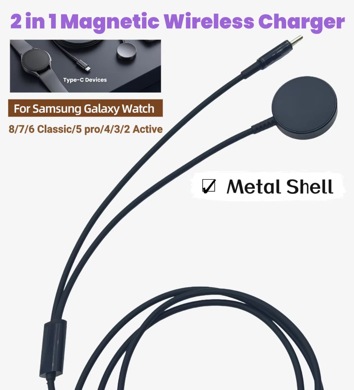 Type-C 2-in-1 สายชาร์จฐานโลหะไ - Wireless Charger 3 In 1 บทวิจารณ์และราคา