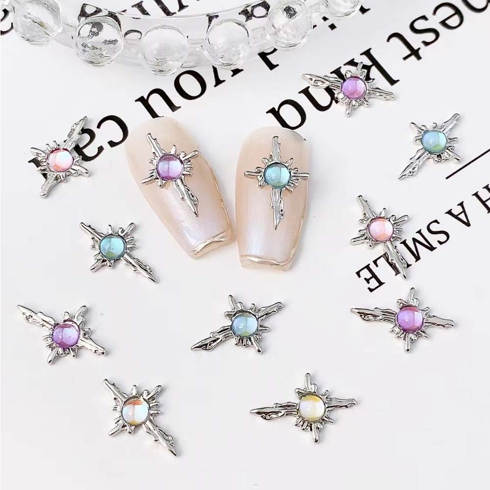 10 ชิ้น Aurora Cross Star Nail - Trending Tech Accessories บทวิจารณ์และราคา