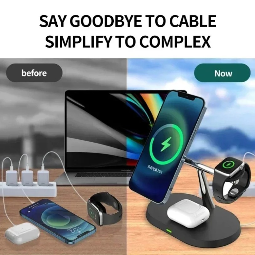 แท่นชาร์จไร้สายแม่เหล็ก 3 in 1 - Wireless Charger 3 In 1 บทวิจารณ์และราคา