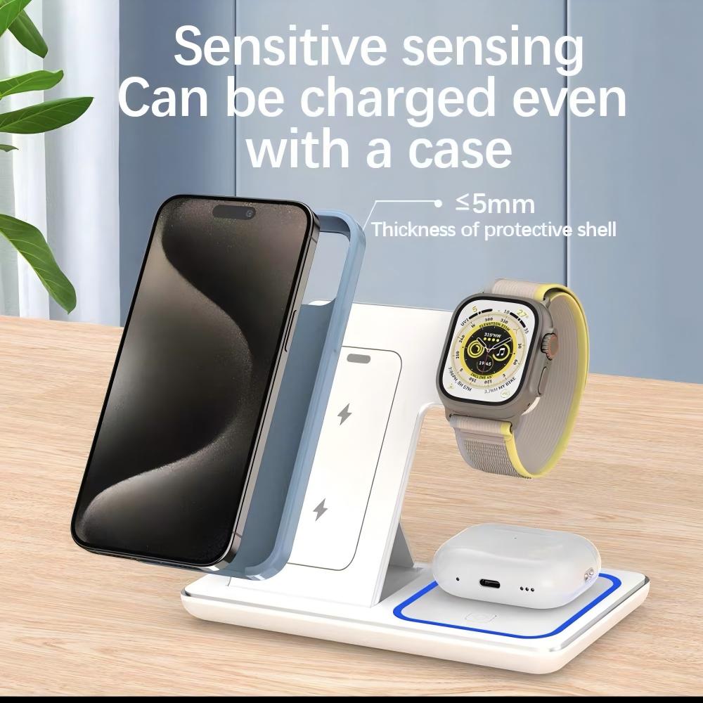 แท่นชาร์จไร้สายแบบพับได้ 3 in  - Wireless Charger 3 In 1 บทวิจารณ์และราคา
