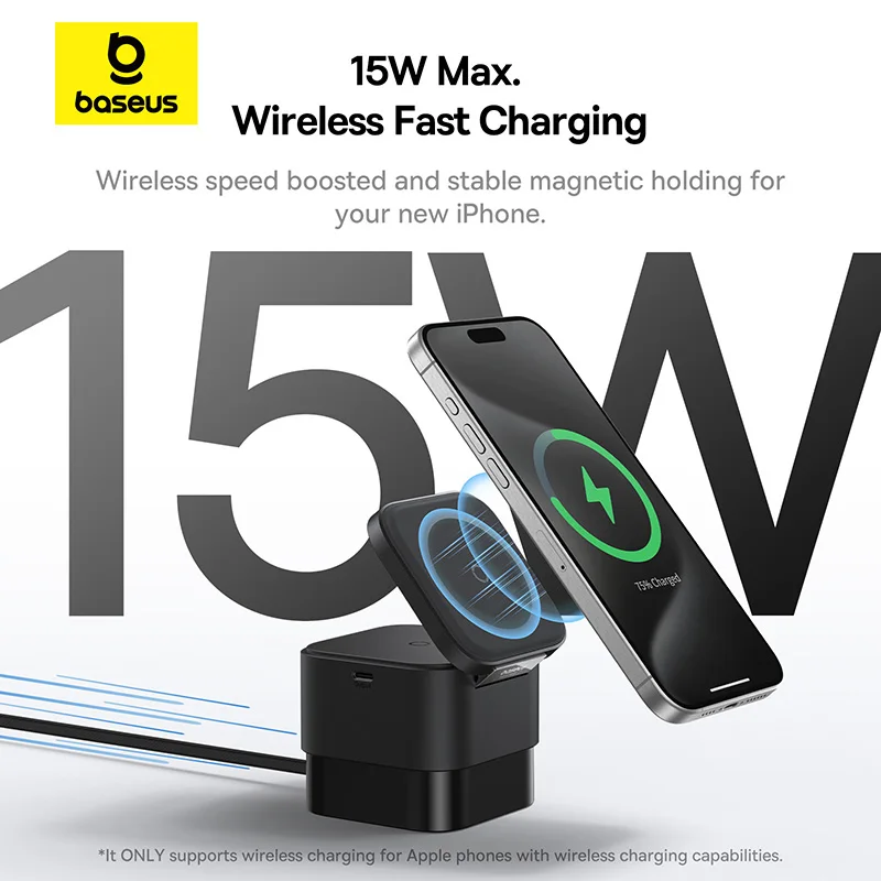 แท่นชาร์จไร้สายแม่เหล็ก Baseus - Wireless Charger 3 In 1 บทวิจารณ์และราคา