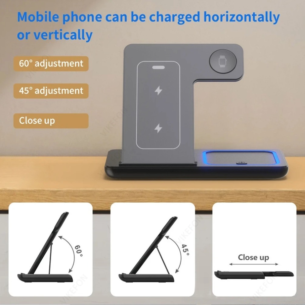 แท่นชาร์จไร้สายแบบพับได้ 3 in  - Wireless Charger 3 In 1 บทวิจารณ์และราคา