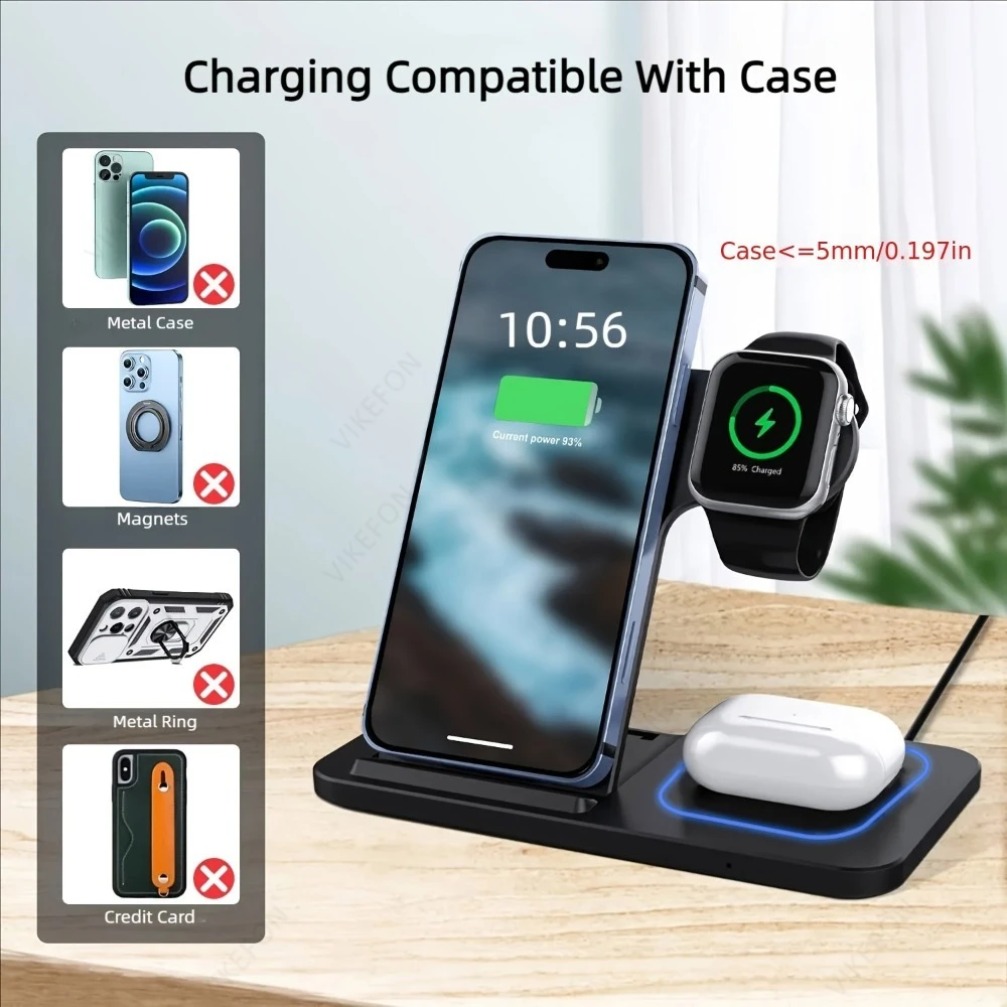 แท่นชาร์จไร้สายแบบพับได้ 3 in  - Wireless Charger 3 In 1 บทวิจารณ์และราคา
