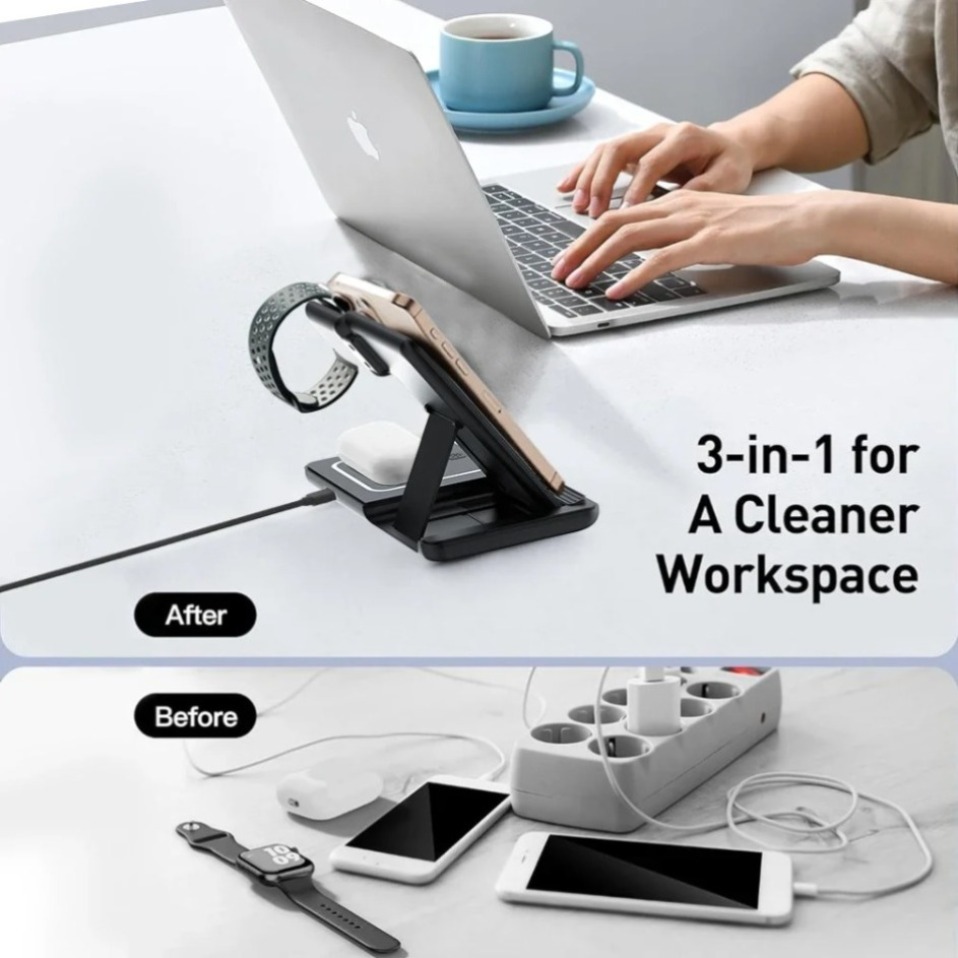 ไฟ LED กลางคืน 3 ใน 1 แท่นชาร์ - Wireless Charger 3 In 1 บทวิจารณ์และราคา