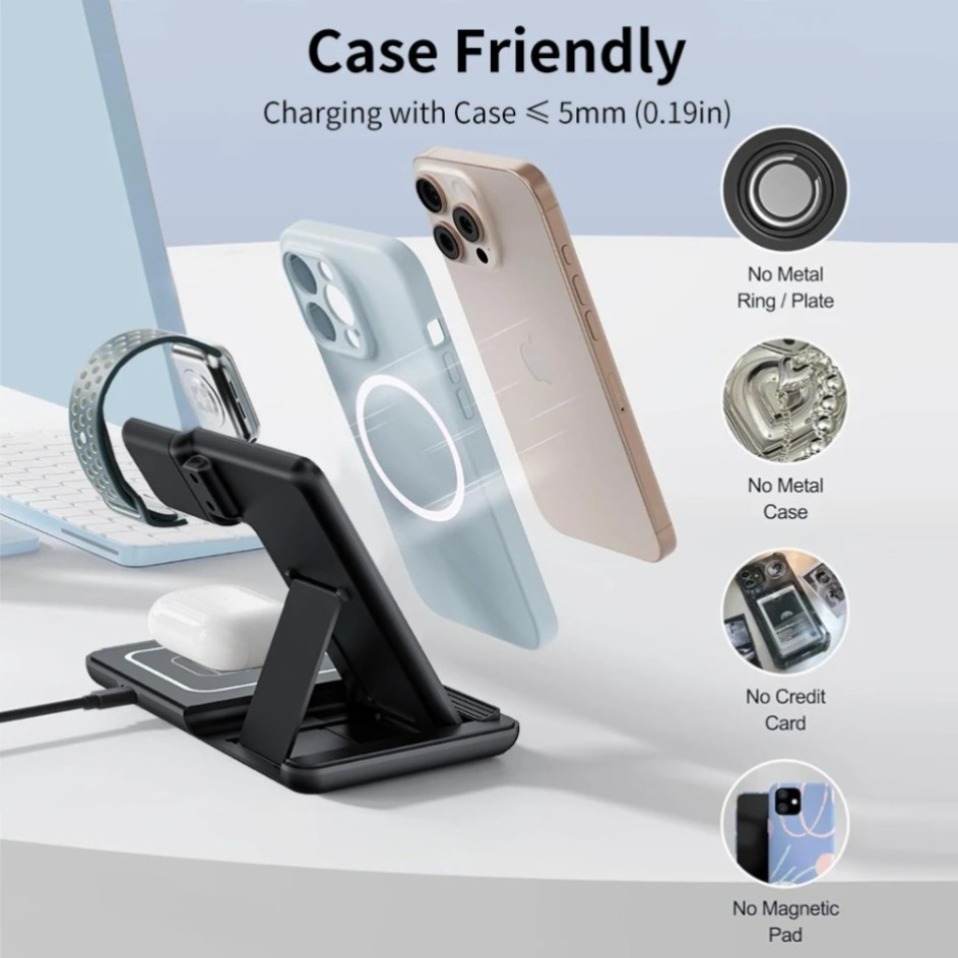 ไฟ LED กลางคืน 3 ใน 1 แท่นชาร์ - Wireless Charger 3 In 1 บทวิจารณ์และราคา