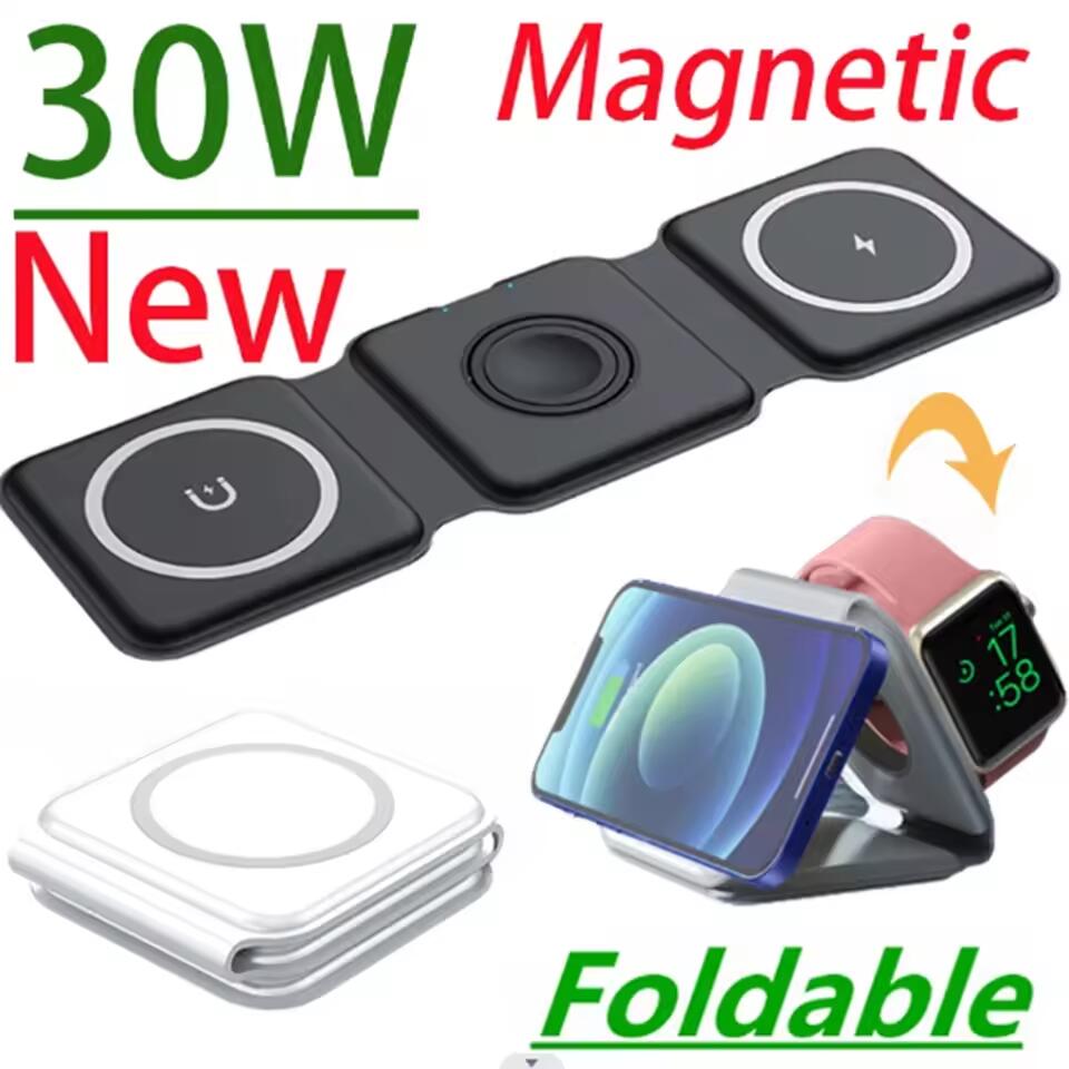 แท่นชาร์จไร้สายแม่เหล็กแบบพกพา - Wireless Charger 3 In 1 บทวิจารณ์และราคา